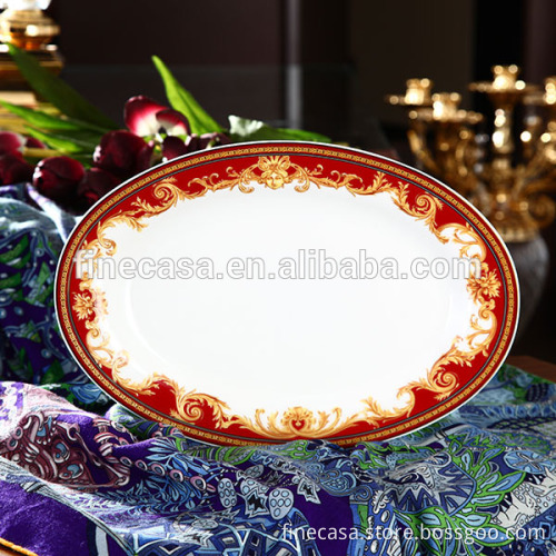 12 Inches Luxury Fine Bone China Antique Fish Plate of Dream Wedding
